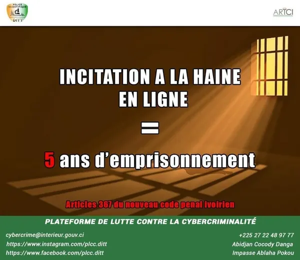 Incitation à la haine sur internet en Côte d’Ivoire : un crime puni par la loi ivoirienne
