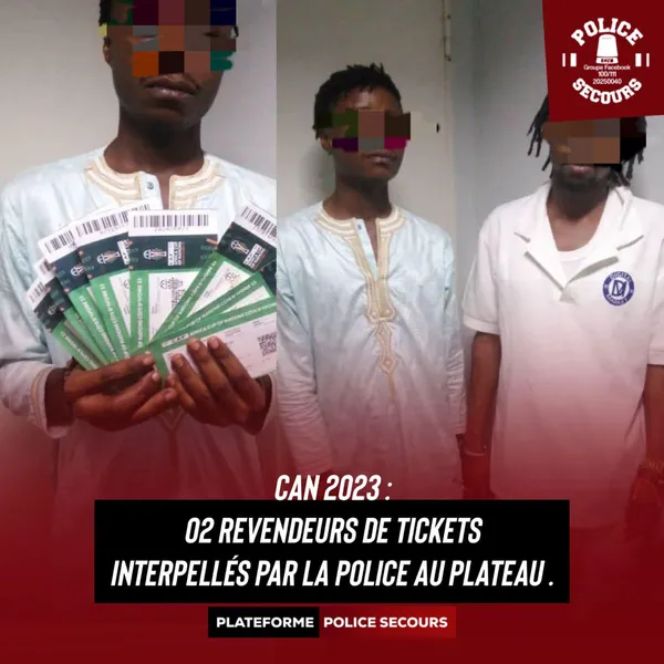 CAN 2023 : la police ivoirienne traque les revendeurs de tickets, deux revendeurs arrêtés