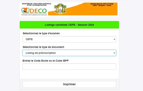 Examen CEPE 2024 CI : les fiches d’EPS et listings disponibles, télécharger