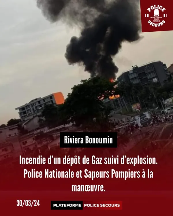 Grave incendie à la Riviera Bonoumin ce samedi 30 mars