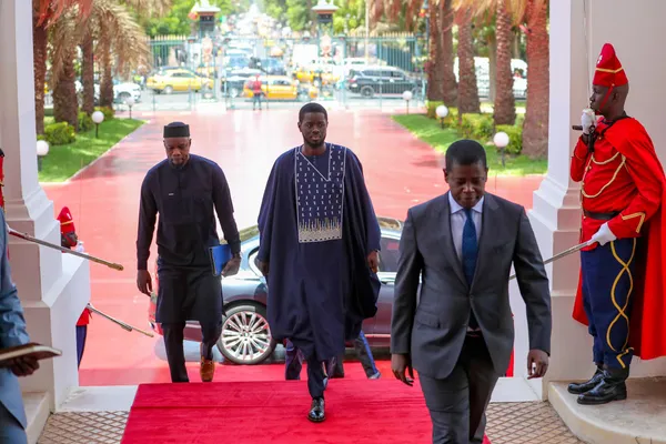 Bassirou Diomaye Faye au Palais présidentiel du Sénégal, le jeudi 28 mars 2024.