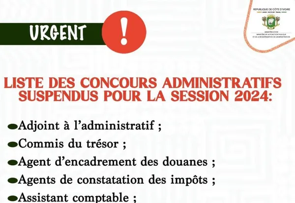 Liste des concours administratifs suspendus pour la session 2024