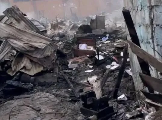 Incendie dans le sous-quartier de Petit-Bassam, à Port-Bouët le 2 avril 2024