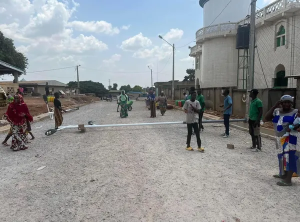 Mankono, travaux dans la rue Siêfoula