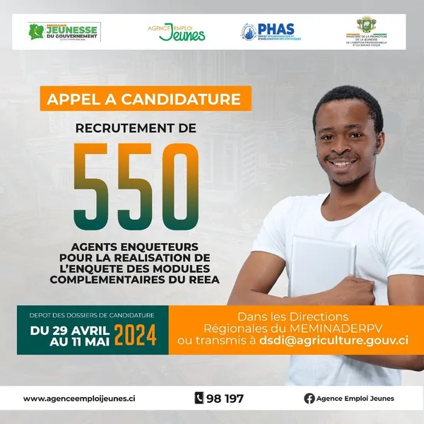 Recrutement de 550 agents enquêteurs