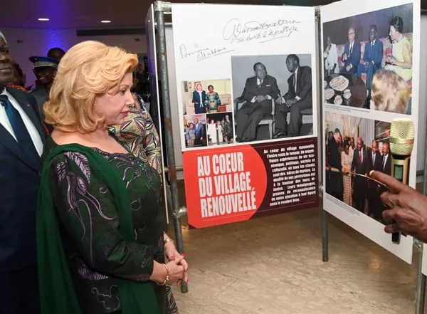 Dominique Ouattara lors de la cérémonie du 60ème anniversaire du Sofitel Abidjan Hôtel Ivoire le 7 mai 2024
