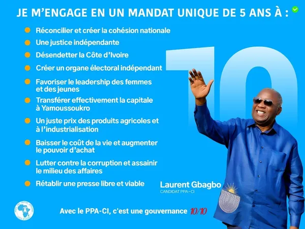 Les 10 engagements du Président Laurent Gbagbo