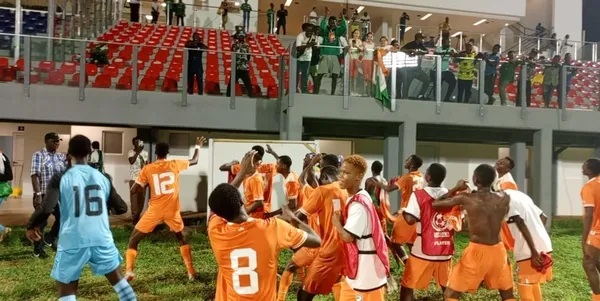 Les Eléphanteaux de Côte d'Ivoire lors du tournoi qualificatif de la CAN U17 zone UFOA-B le 25 mai 2024