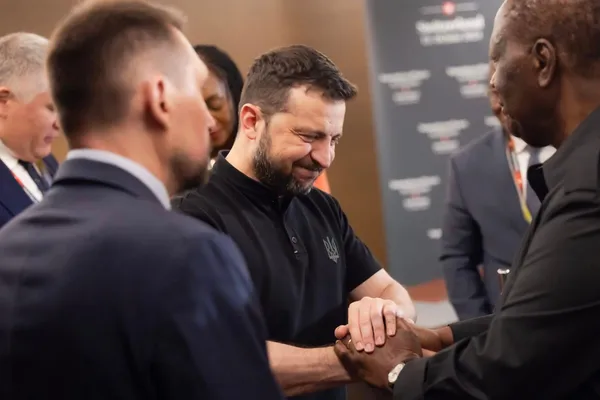 Alassane Ouattara et Volodymyr Zelensky lors du 1er Sommet sur la paix en Ukraine le 16 juin 2024