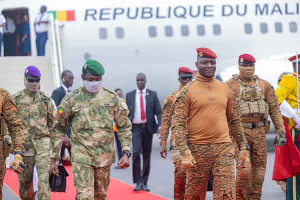 Arrivée d'Assimi Goïta à Ouagadougou au Burkina © Crédit photo Sercom Présidence du Mali