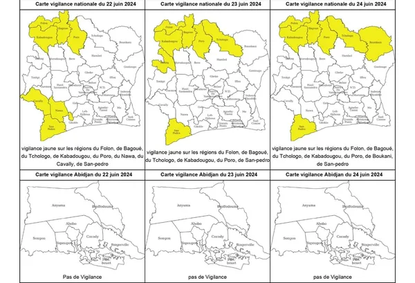 BULLETIN VIGILANCE MÉTÉOROLOGIQUE valable pour ce 𝐒𝐚𝐦𝐞𝐝𝐢 𝟐𝟐 𝐉𝐮𝐢𝐧 𝟐𝟎𝟐𝟒