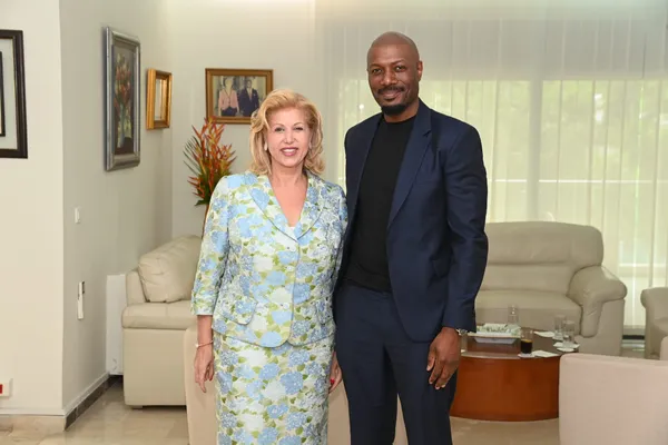 Harry Roselmack, le célèbre journaliste et réalisateur français chez Dominique Ouattara le 11 juin 2024