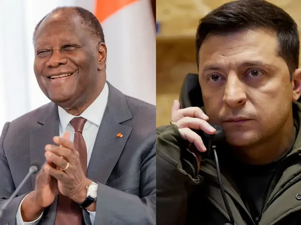 Le président Ouattara et Volodymyr Zelensky, président ukrainien