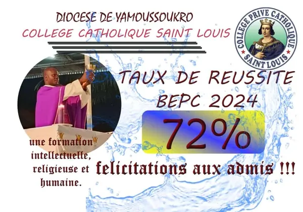 Résultats BEPC 2024 Collège Catholique Saint Louis de Yamoussoukro