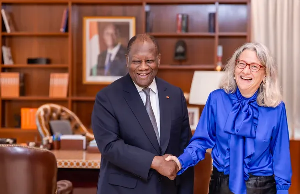 Rencontre Anne Lugon-Moulin et le Président Alassane Ouattara le 11 juillet 2024