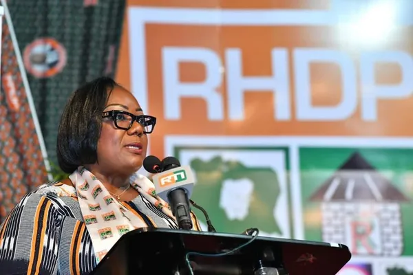 Anne Ouloto lors du lancement de la session nationale de formation des militants du RHDP le 15 juillet 2024