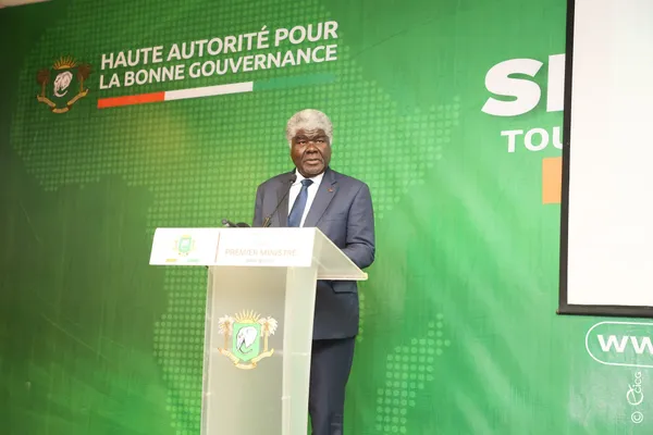 Beugré Mambé lors de la célébration de la 8ème édition de la Journée africaine de la lutte contre la corruption (JALC 2024) à