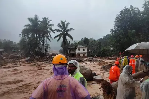 Glissement de terrain dans l'Etat du Kerala, dans le sud de l'Inde le 30 juillet 2924.