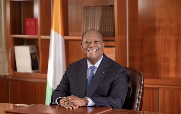 Alassane Ouattara lors de son discours du 64e anniversaire de l'indépendance de la Côte d'Ivoire le 6 août 2024