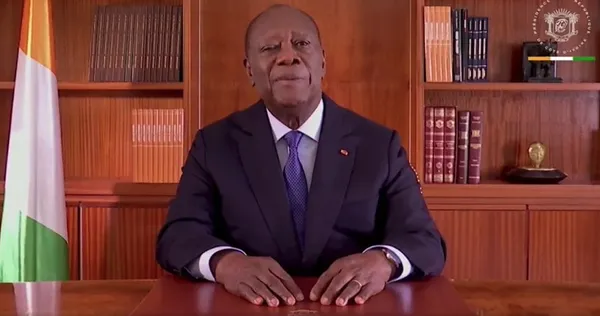 Alassane Ouattara lors de son discours du 64e anniversaire de l'indépendance de la Côte d'Ivoire le 6 août 2024