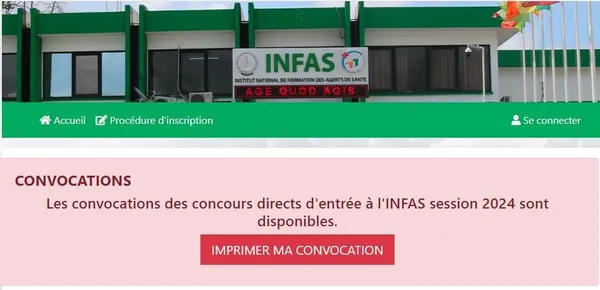 Retrait convocations INFAS 2024 CI dès ce mardi