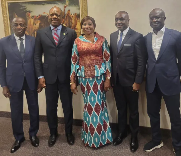 Kandia Camara rencontre les Ivoiriens établis aux États-Unis le 24 août 2024 à New York