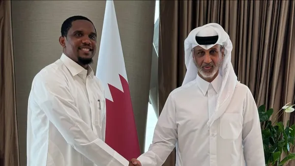 Samuel Eto'o chez le ministre des Sports du Qatar