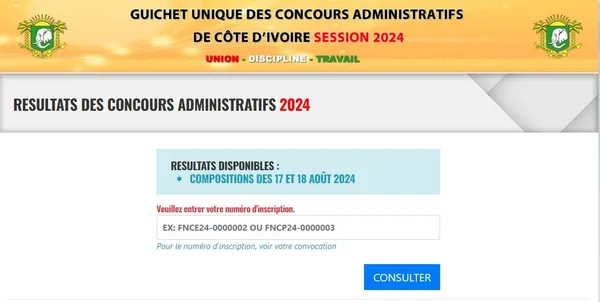 Résultats concours fonction publique 2024