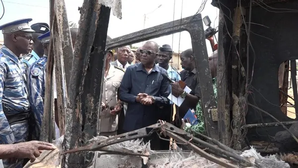 29 morts accident Brokoua : le ministre Amadou Koné sur les lieux du drame