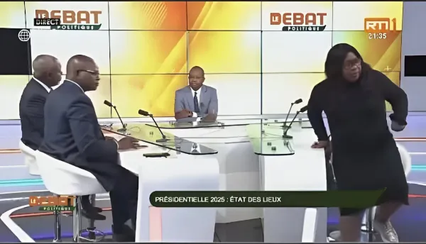 Me Yapobi Ketty Yolande, Porte-Parole Adjointe de la CEI quitte le plateau de la RTI1