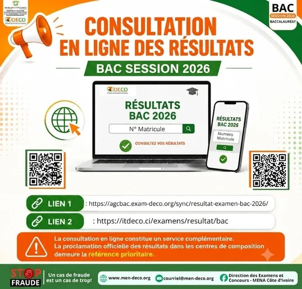 BAC 2026 CI : Voici le lien fonctionnel pour voir son résultat ce lundi sans attendre