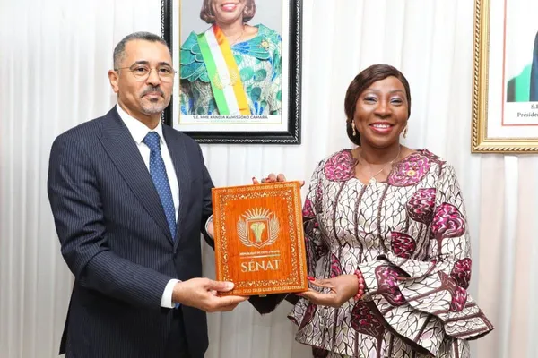 Sénat : Kandia Camara échange avec la banque italienne UBAE à Abidjan