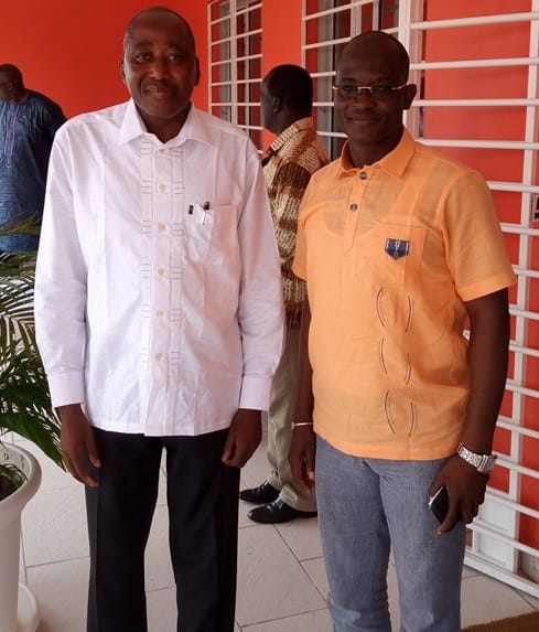 Le premier ministre Amadou Gon Coulibaly et Tilkouété Dah Sansan, président du RJR