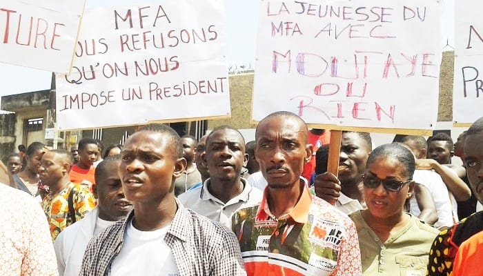 Manifestation de colère au siège du MFA, ce vendredi 20 avril 2018