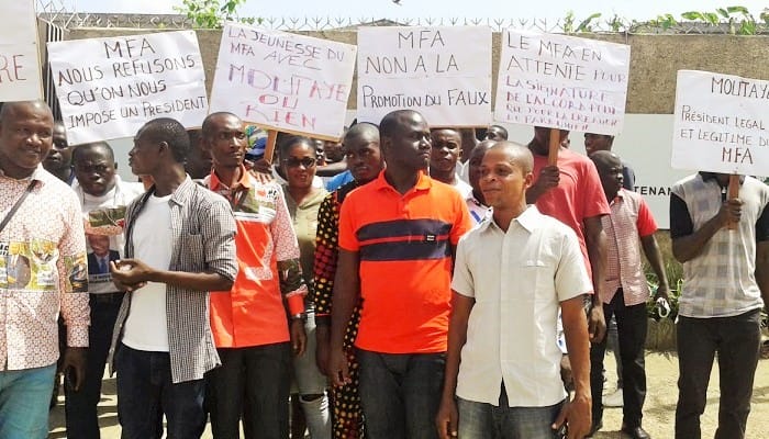 Manifestation devant le siège du MFA au Plateau Dokui, ce vendredi 20 avril 2018
