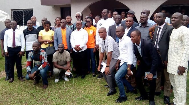Les membres du bureau politique de l'U¨PCI ce samedi 12 mai 2018, à Abidjan