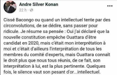 Le commentaire personnel de ASK, fait sans guillemets qui a été transformé, en citation de Bacongo, sans que les auteurs ne mentionnent le contexte
