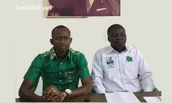Valentin Kouassi et Innocent Yao, respectivement présidents de la JPDCI urbaine et rurale