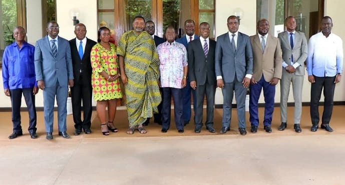 henri Konan Bédié et Gnamien Konan, le samedi 28 juillet 2018 à Daoukro