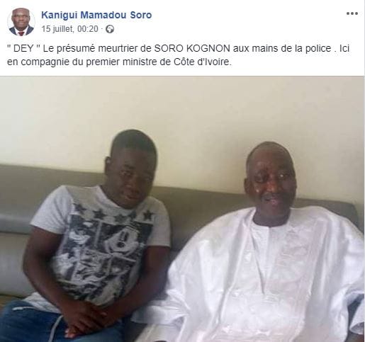 Le certificat de genre de mort montre bien que Kognon Soro est décédé suite à une agression à la machette
