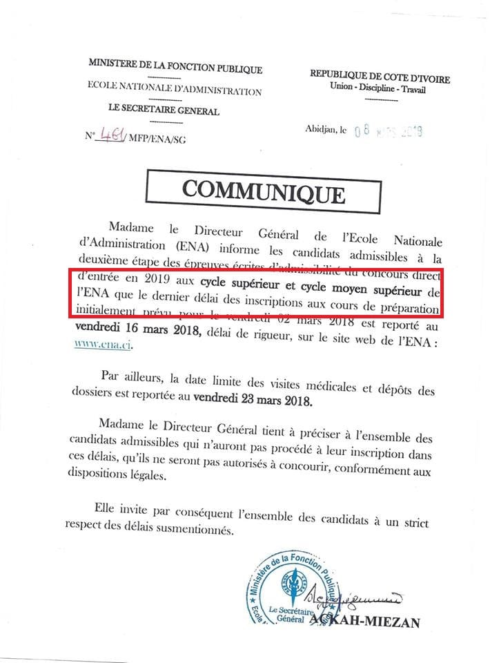 Une vraie corruption à l'ENA d'Abidjan