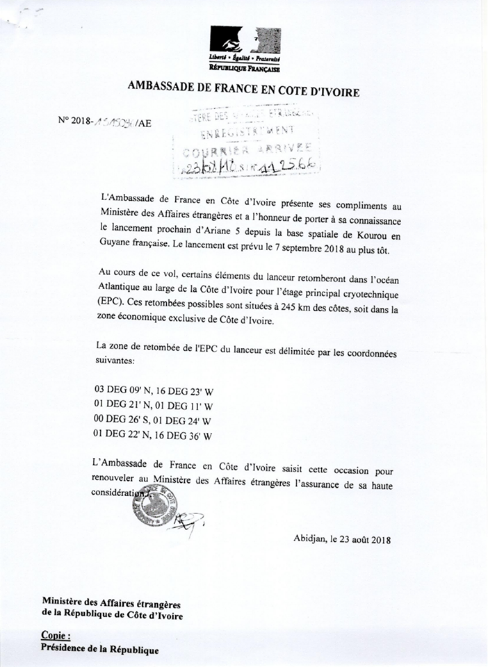 Le courrier de l'ambassade de France