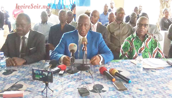 Aboudramane Sangaré lors de sa déclaration