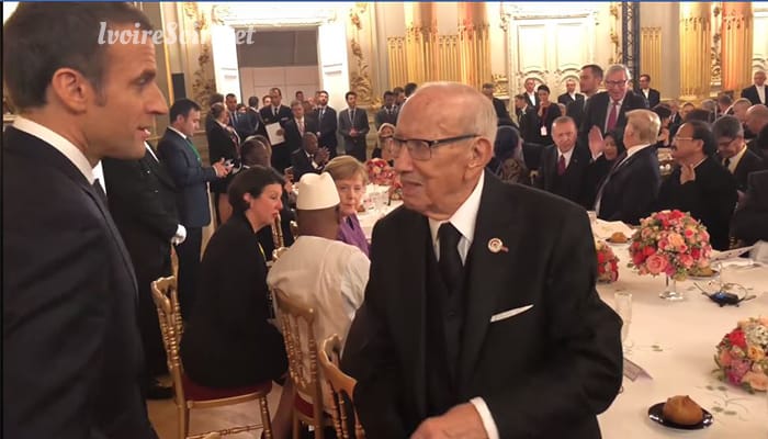 Dîner offert par Emmanuel Macron au Musée d'Orsay à Donald Trump, Alassane Ouattara et plusieurs chefs d'Etat, le samedi 10 novembre 2018, au Musée d'Orsay à Paris