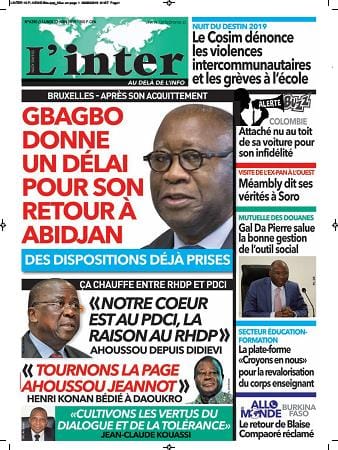 Revue de la presse ivoirienne du 03 juin 2019.