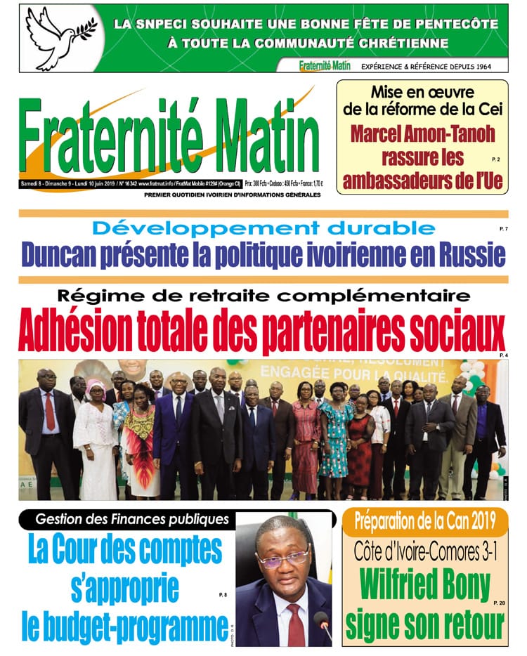 Revue de la presse ivoirienne du 8 juin 2019