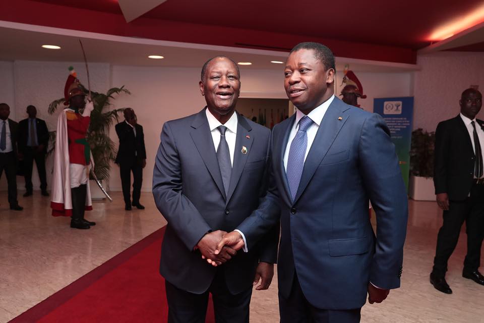 Allassane et Faure Gnassingbé le 12 juillet 2019 à Abidjan