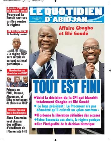 Le Quotidien d'Abidjan du 17 juillet 2019