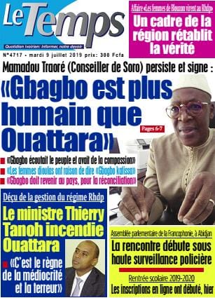 Le Temps du 9 juillet 2019