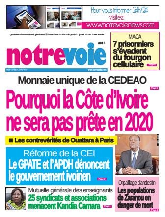 Notre Voie du 11 juillet 2019